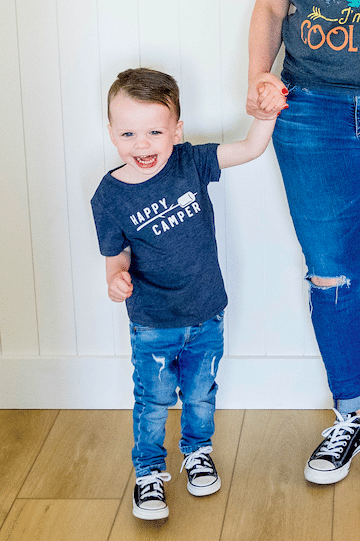 Happy Camper shirt for kids. 